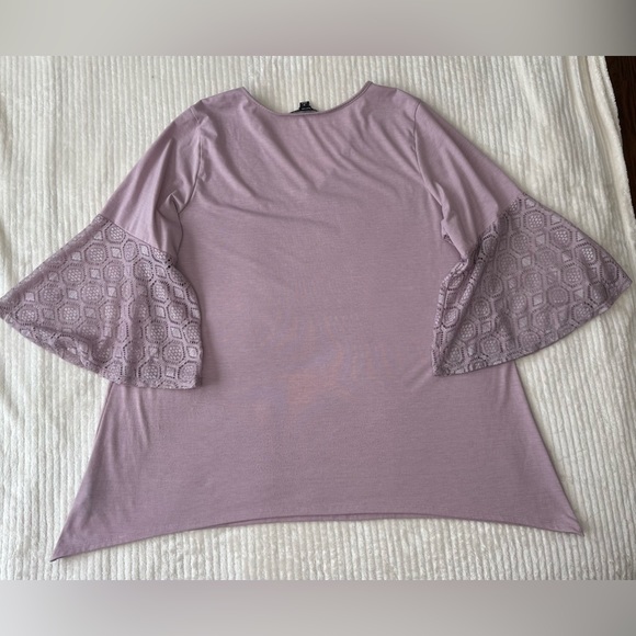 Zac & Rachel Purple Lace Bell Sleeve Size 1X - Picture 7 of 10